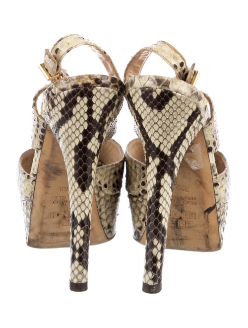 Fendi Python Animal Print Slingback Pumps