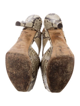 Fendi Python Animal Print Slingback Pumps