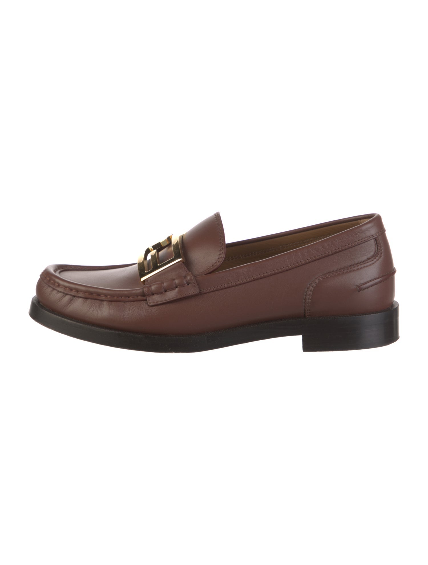 Fendi Zucca FF Logo Leather Loafers