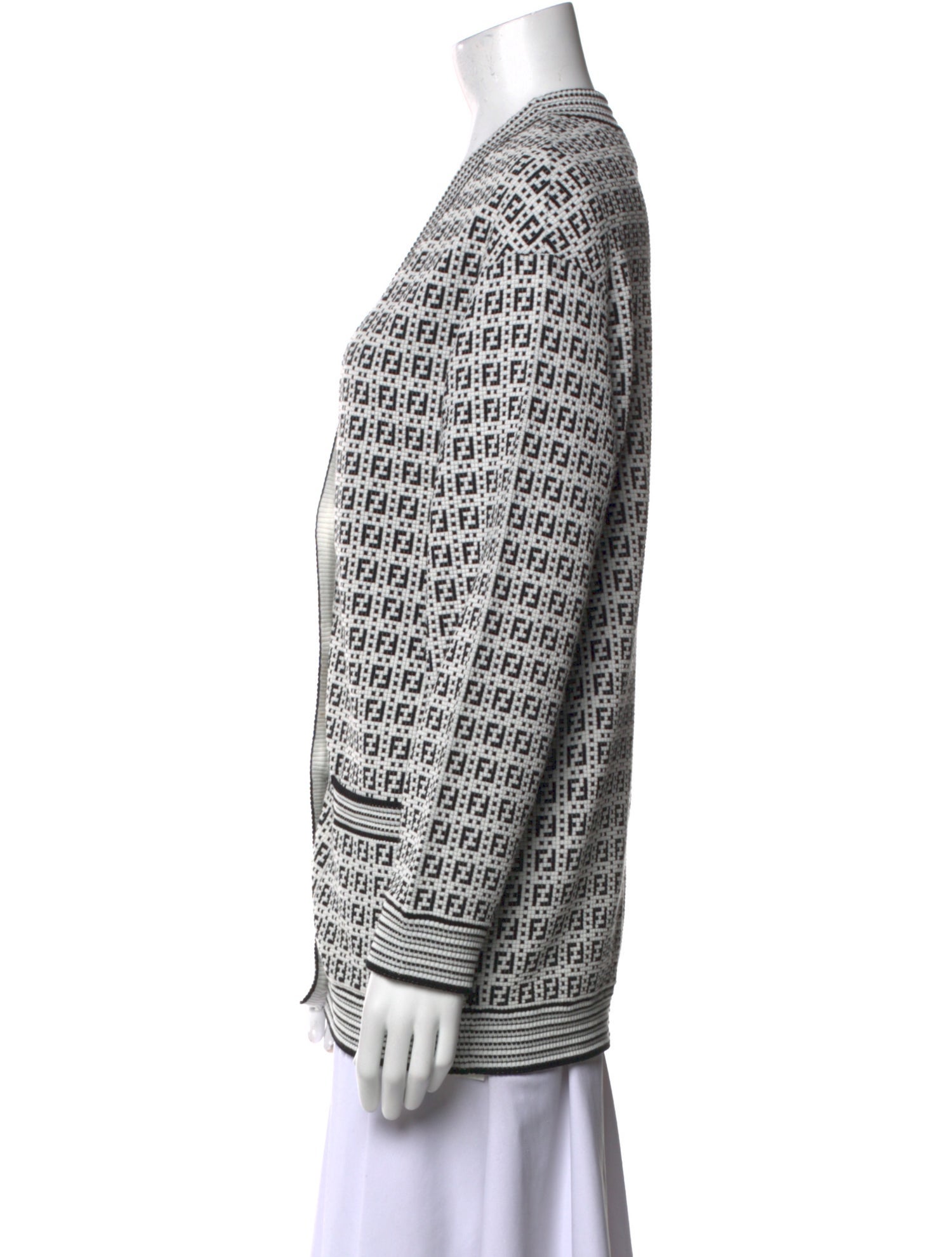 Fendi Printed V-Neck Sweater