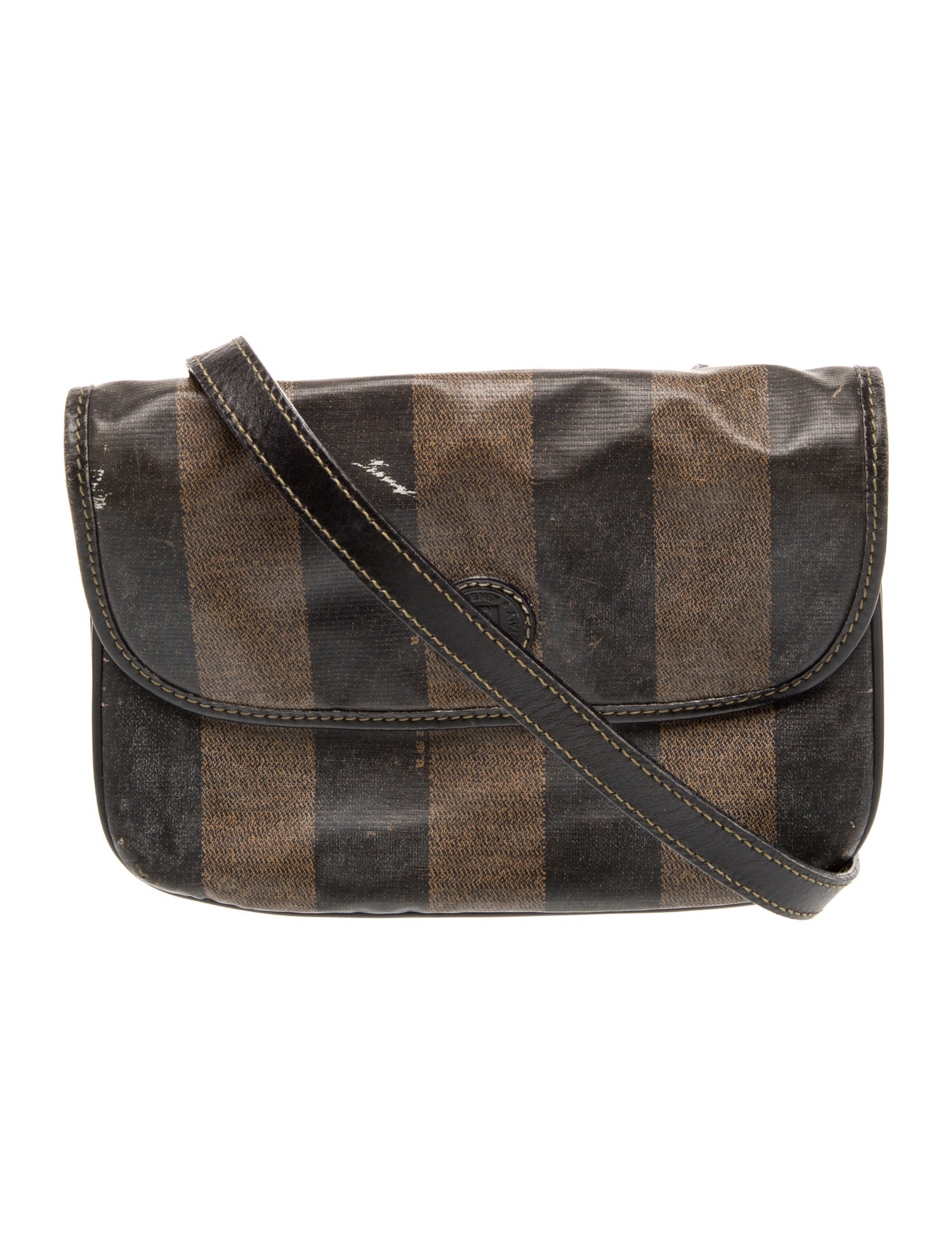 Fendi Pequin Crossbody Bag Vintage