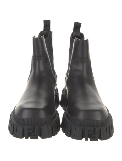 Fendi Zucca FF Logo Leather Chelsea Boots