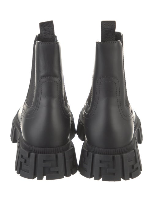 Fendi Zucca FF Logo Leather Chelsea Boots