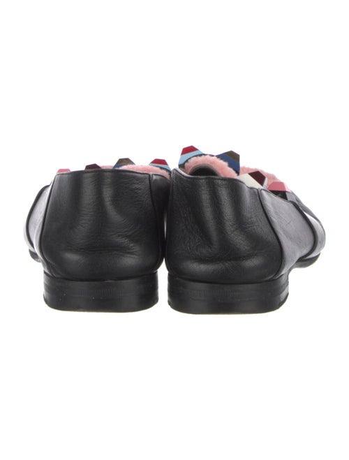 Fendi Leather Studded Accents Loafers