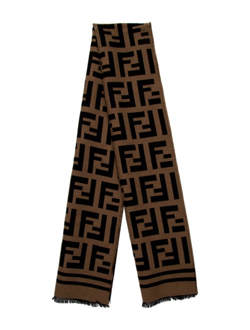 Fendi Wool Zucca FF Logo Scarf