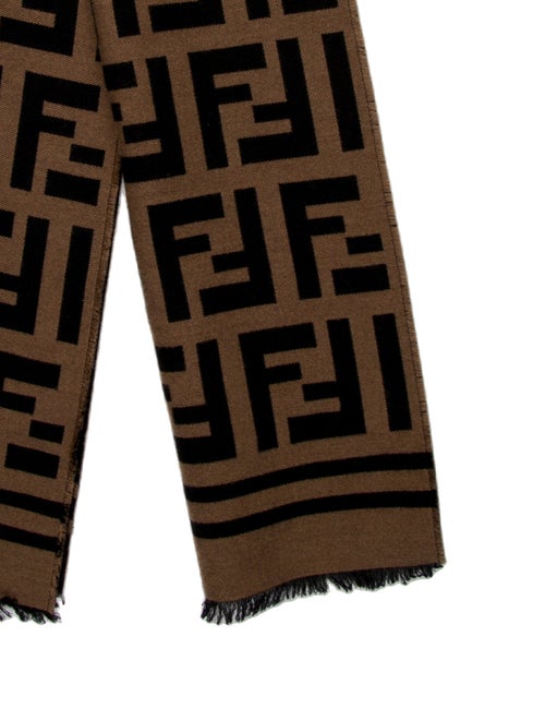 Fendi Wool Zucca FF Logo Scarf