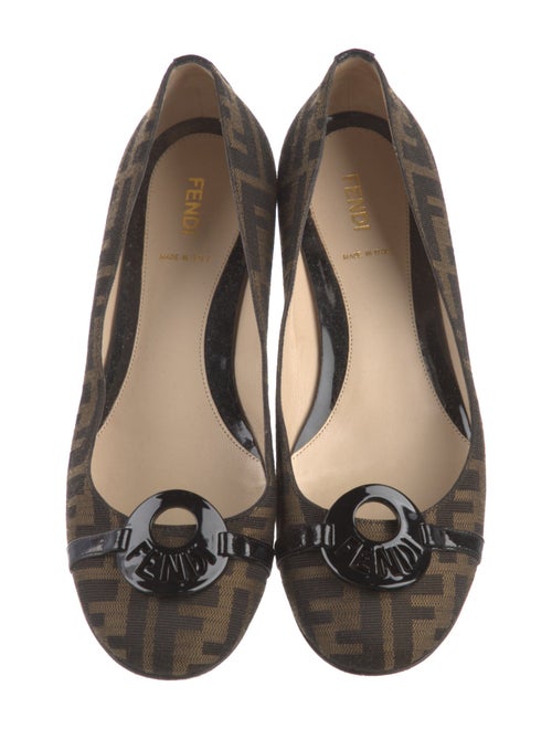 Fendi Zucca FF Logo Canvas Ballet Flats