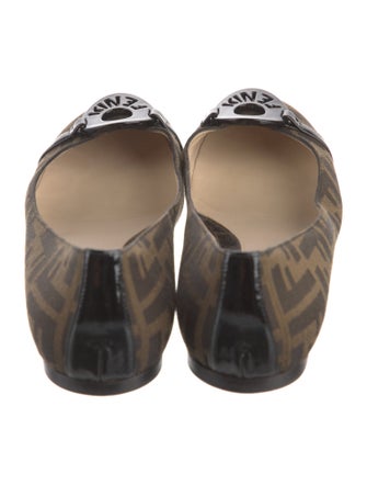Fendi Zucca FF Logo Canvas Ballet Flats