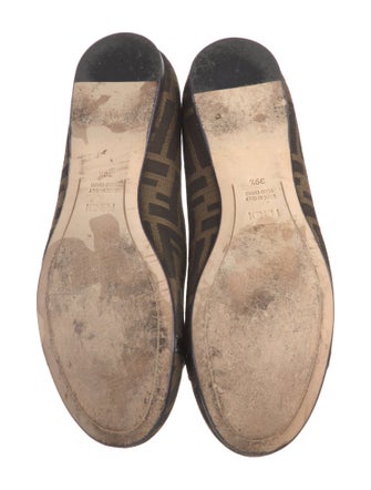 Fendi Zucca FF Logo Canvas Ballet Flats