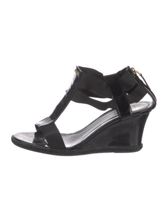 Fendi Patent Leather T-Strap Sandals