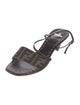 Fendi Zucca FF Logo Canvas Slingback Sandals