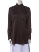 Fendi Merino Wool Long Sleeve Button-Up Top