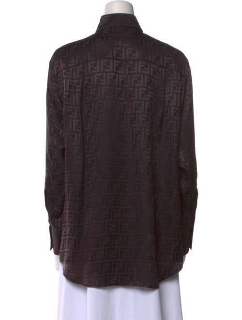 Fendi Merino Wool Long Sleeve Button-Up Top