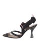 Fendi Zucca FF Logo Mesh Slingback Pumps