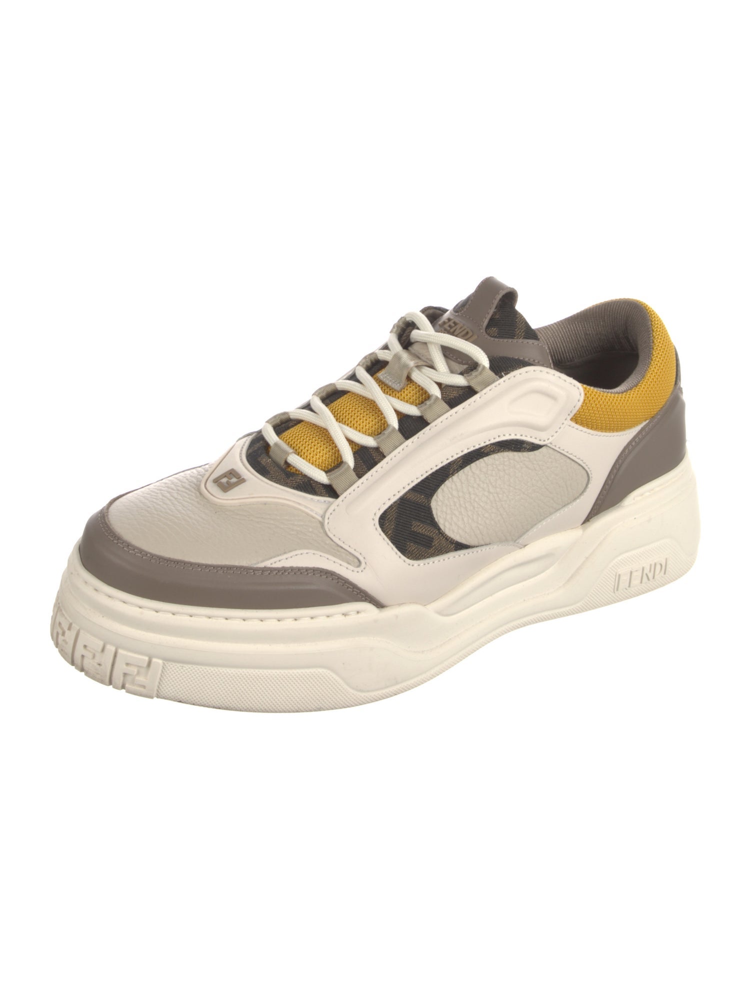 Fendi Zucca FF Logo Leather Sneakers