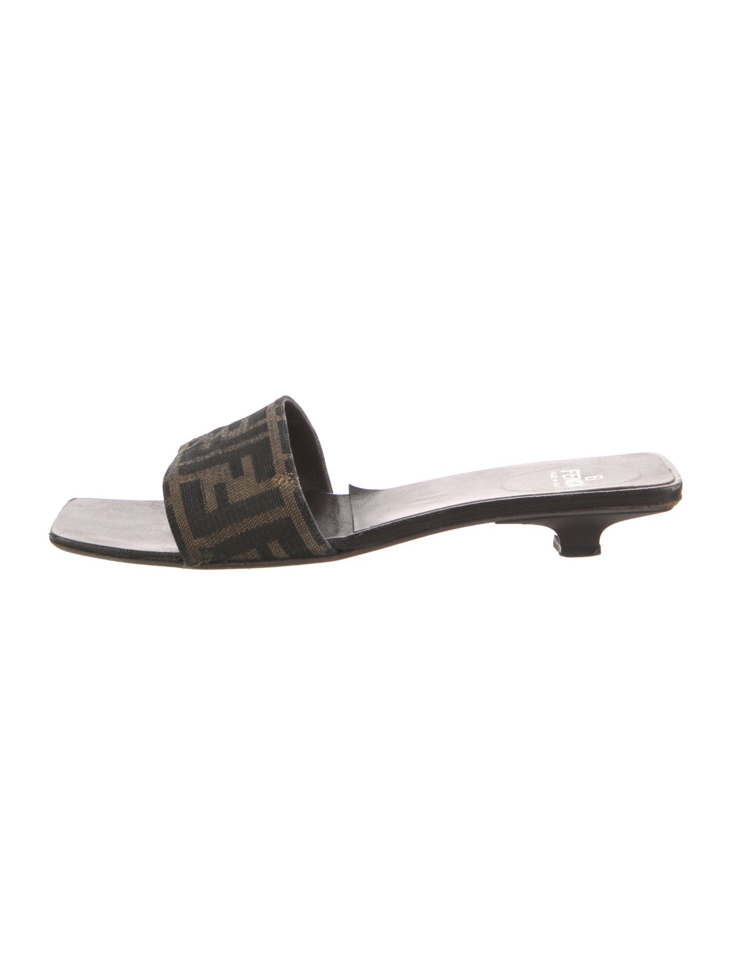 Fendi Vintage Zucca FF Logo Slides