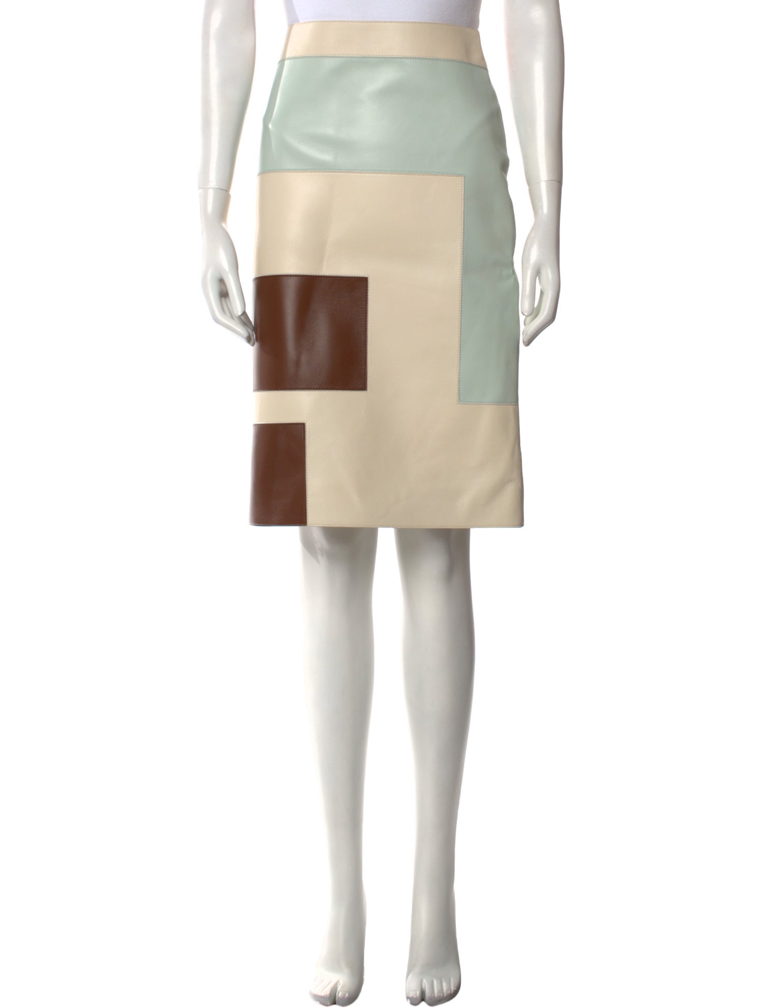 Fendi Lamb Leather Knee-Length Skirt