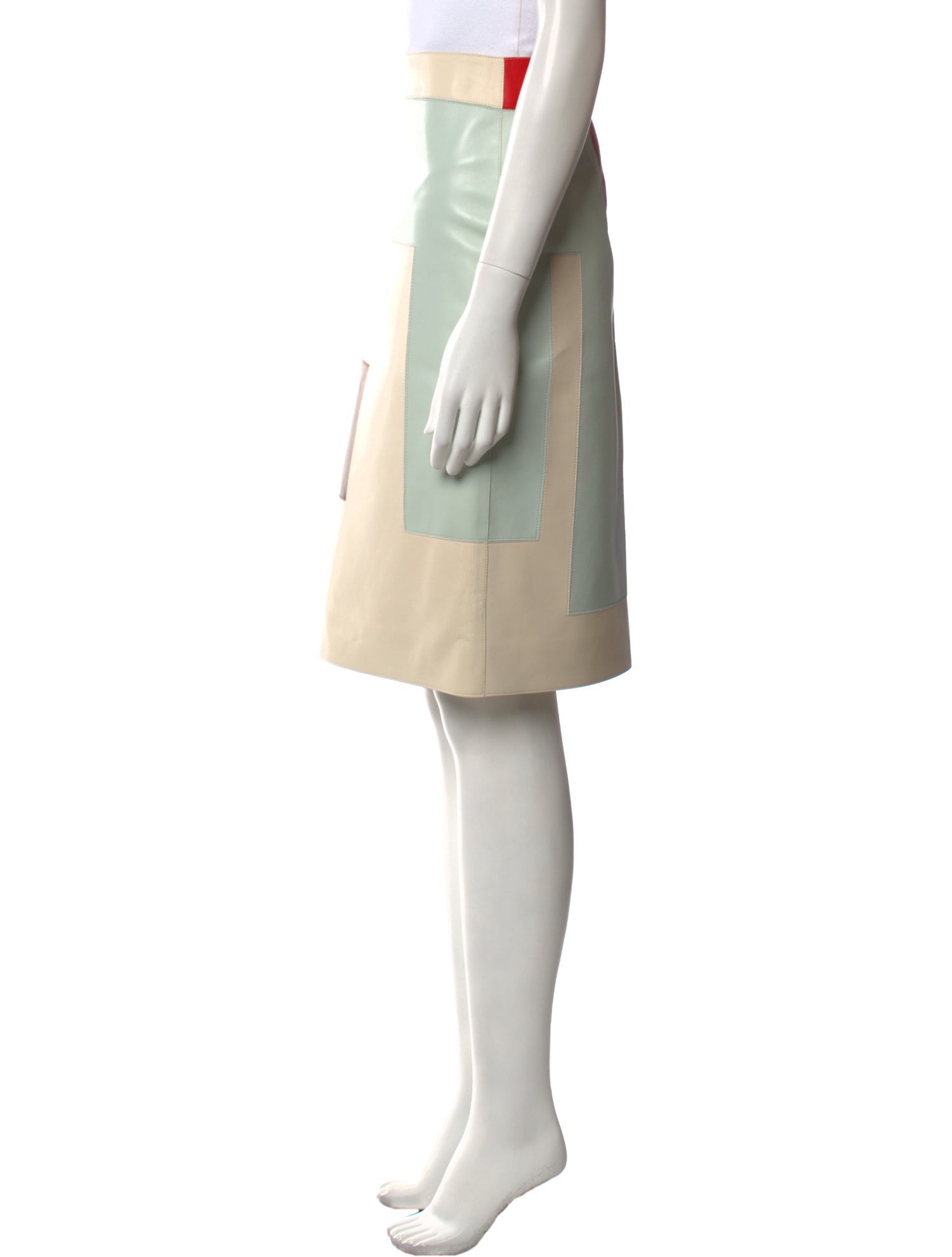 Fendi Lamb Leather Knee-Length Skirt