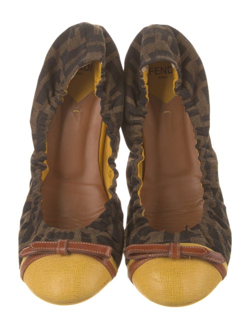 Fendi Zucca FF Logo Canvas Ballet Flats