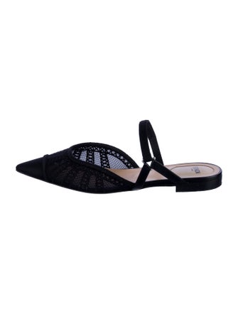 Fendi Mesh Embroidered Accent Mules
