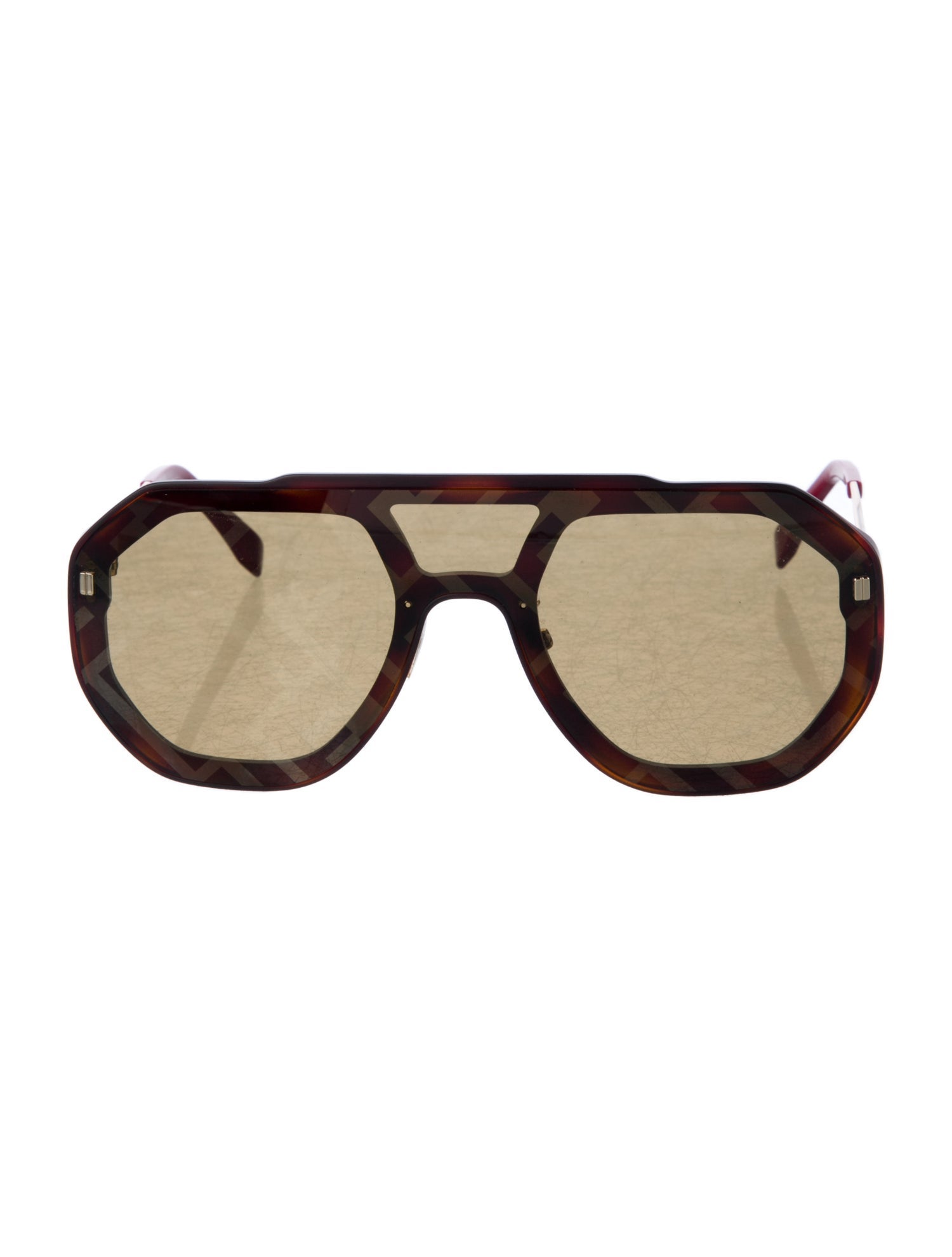 Fendi Zucca FF Logo Shield Sunglasses
