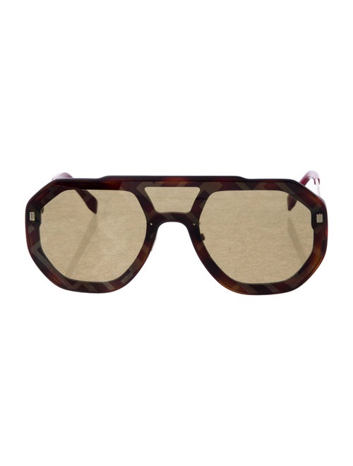 Fendi Zucca FF Logo Shield Sunglasses