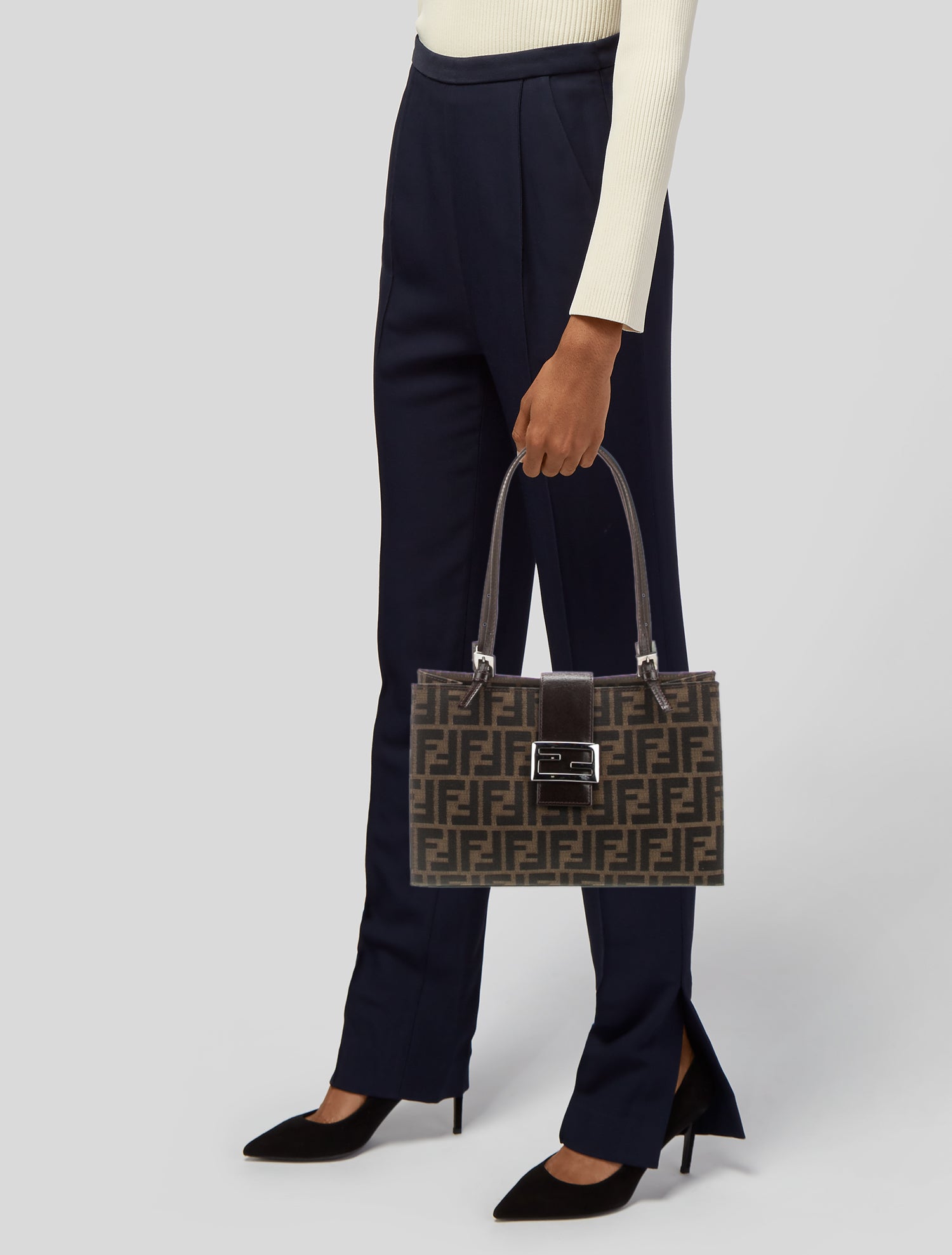 Fendi Zucca FF Shoulder Bag Vintage