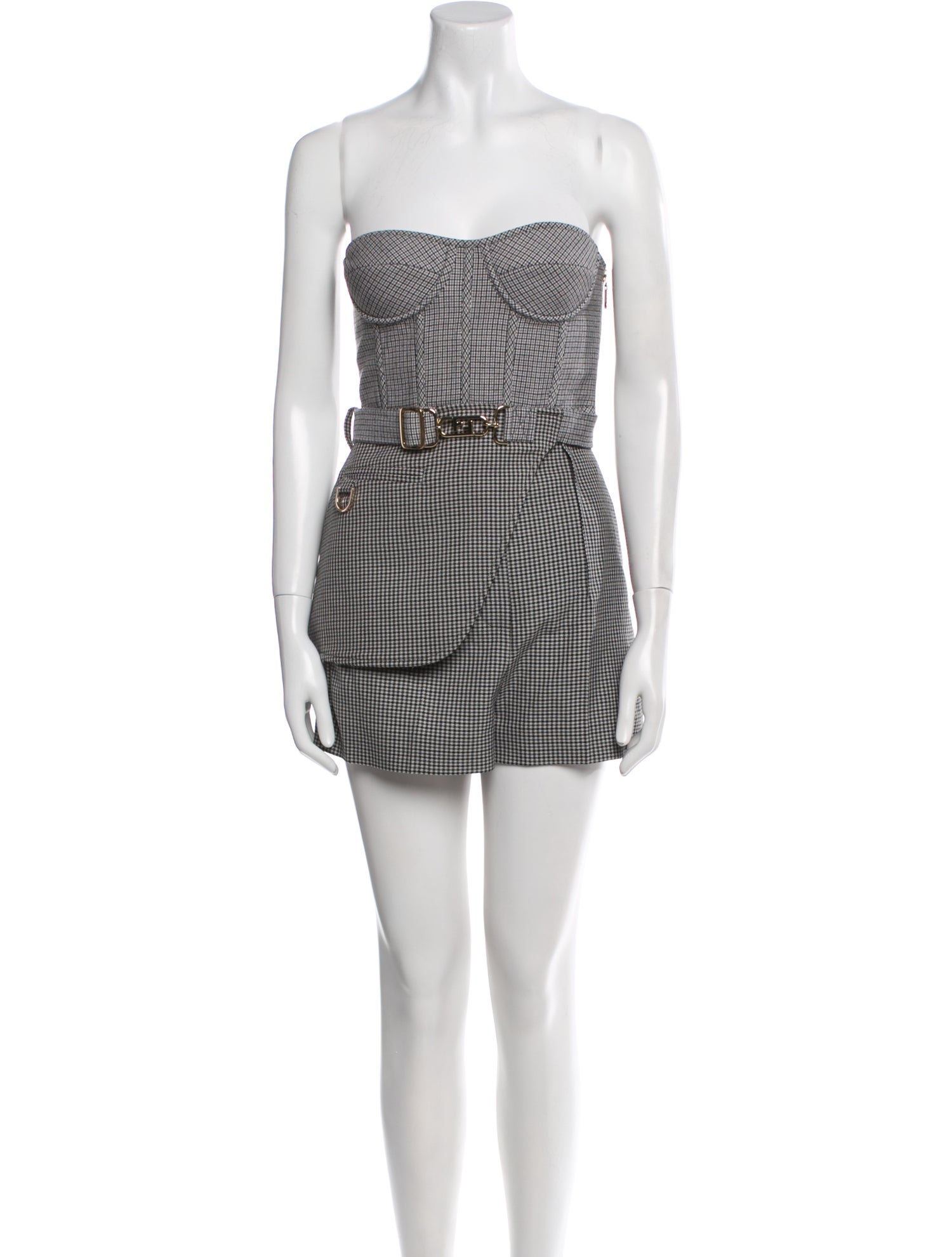 Fendi Virgin Wool Plaid Print Short Set