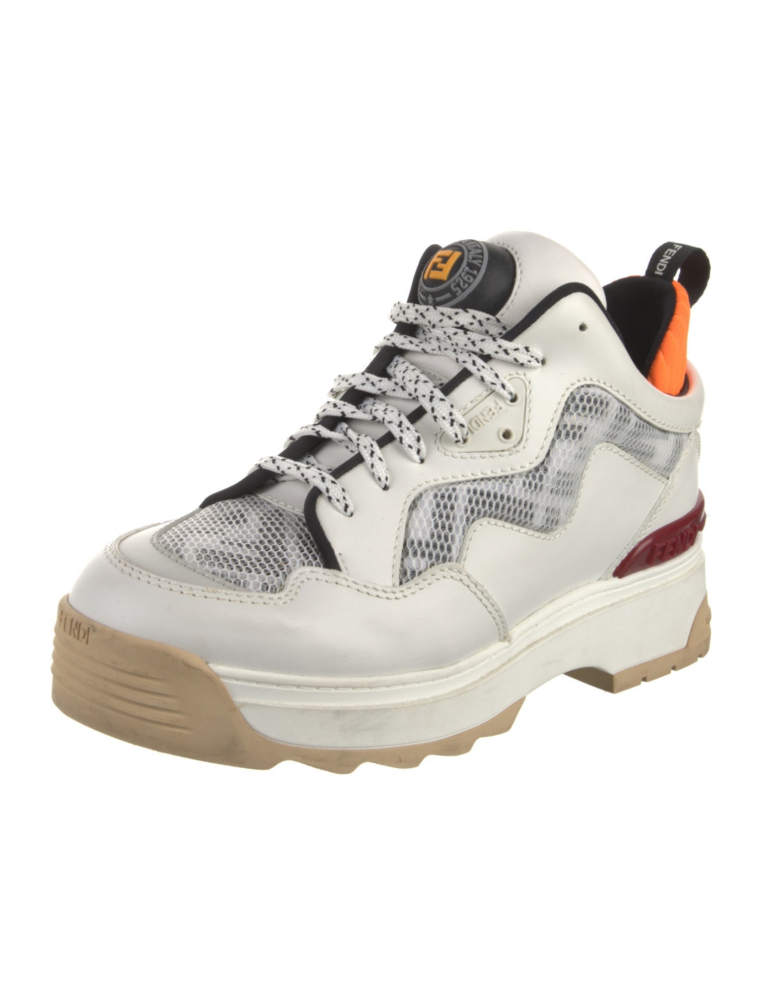 Fendi Zucca FF Logo Leather Chunky Sneakers