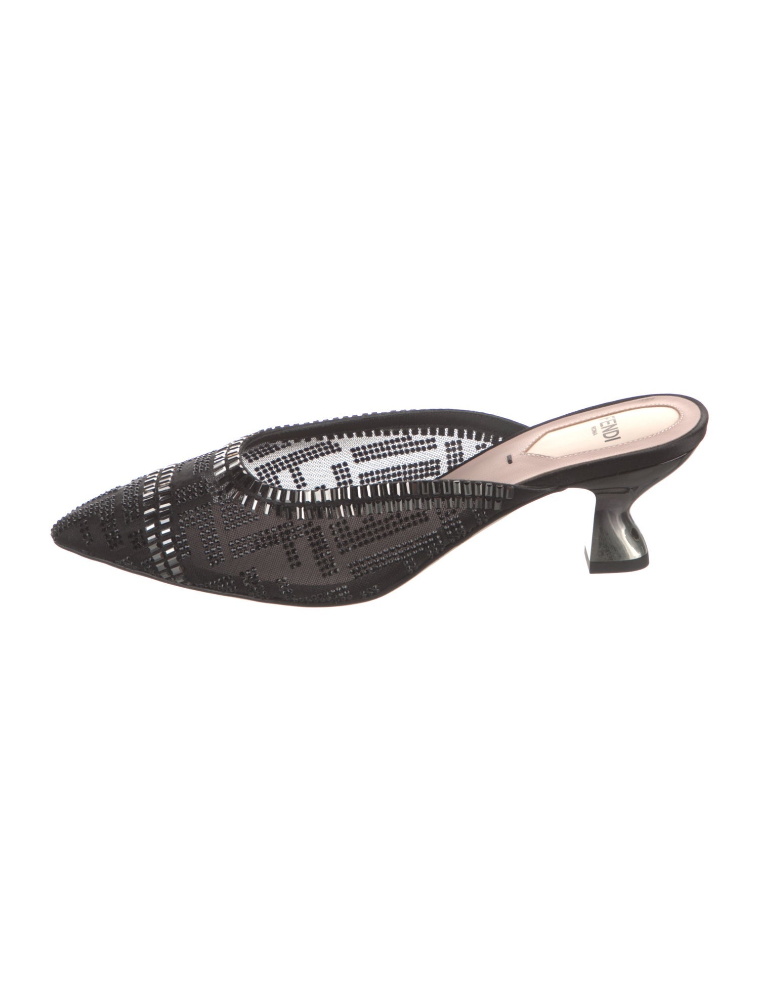 Fendi Zucca FF Logo Mesh Mules