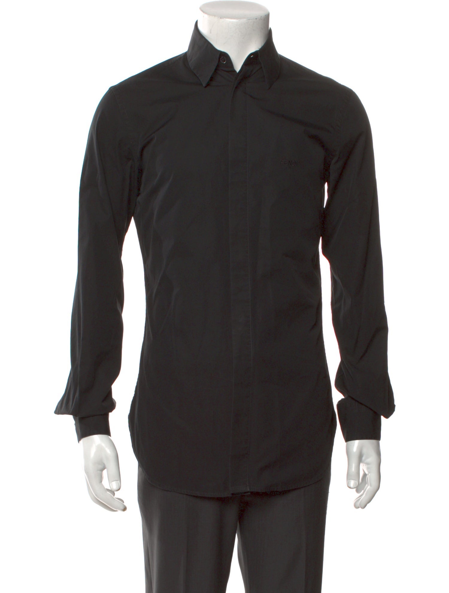 Fendi Zucca FF Logo Long Sleeve Dress Shirt