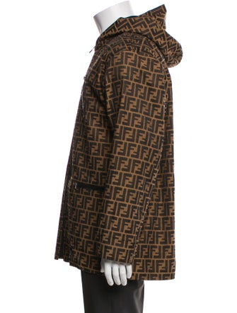 Fendi Zucca FF Logo Printed Peacoat