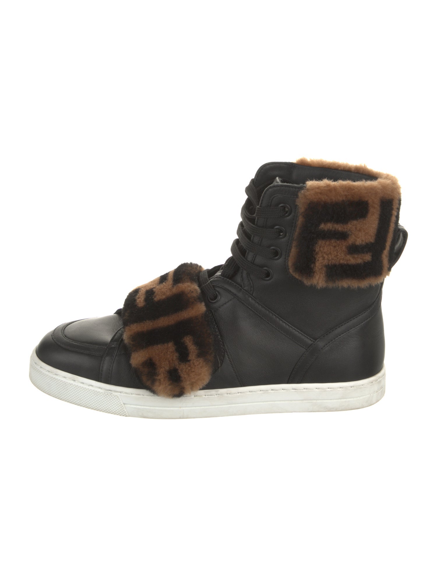 Fendi Zucca FF Logo Leather Sneakers