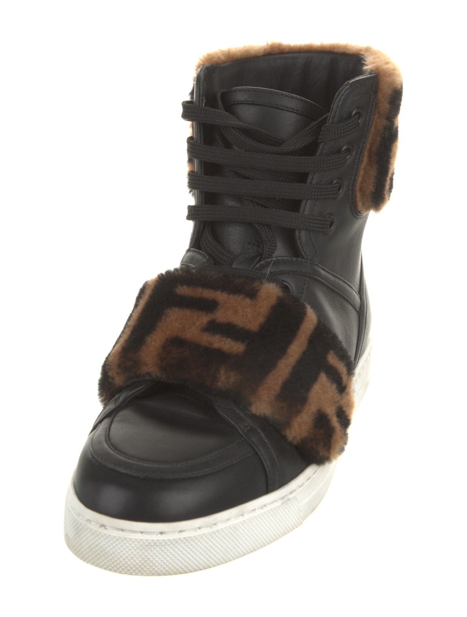 Fendi Zucca FF Logo Leather Sneakers