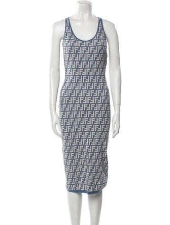 Fendi Printed Midi Length Dress