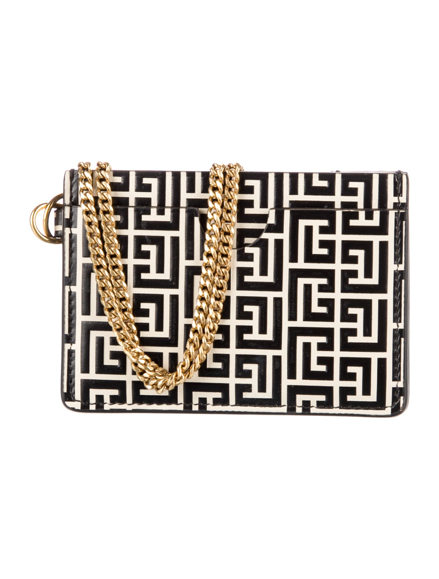 Balmain Leather Printed Compact Wallet w/ Tags