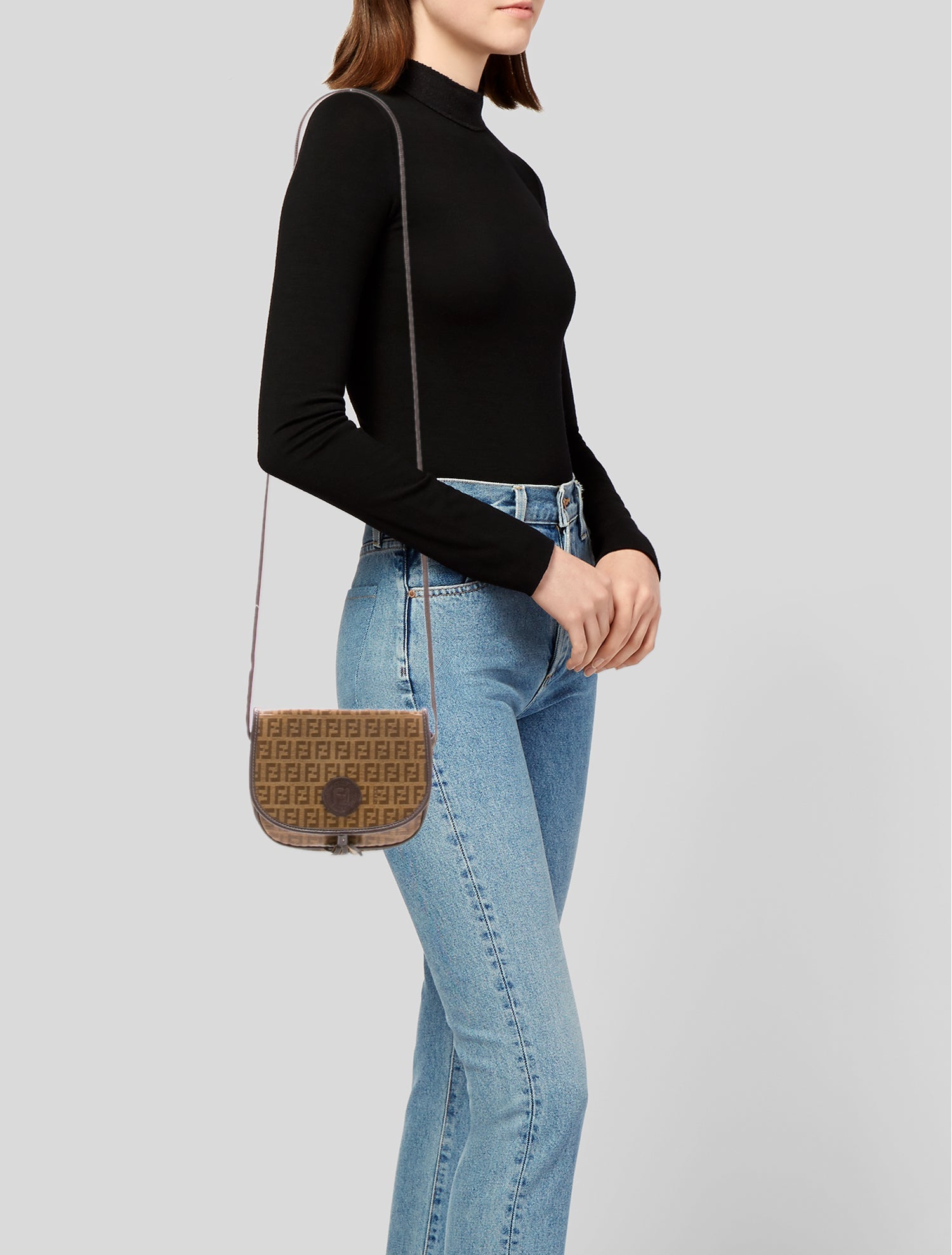 Fendi Zucchino FF Shoulder Bag