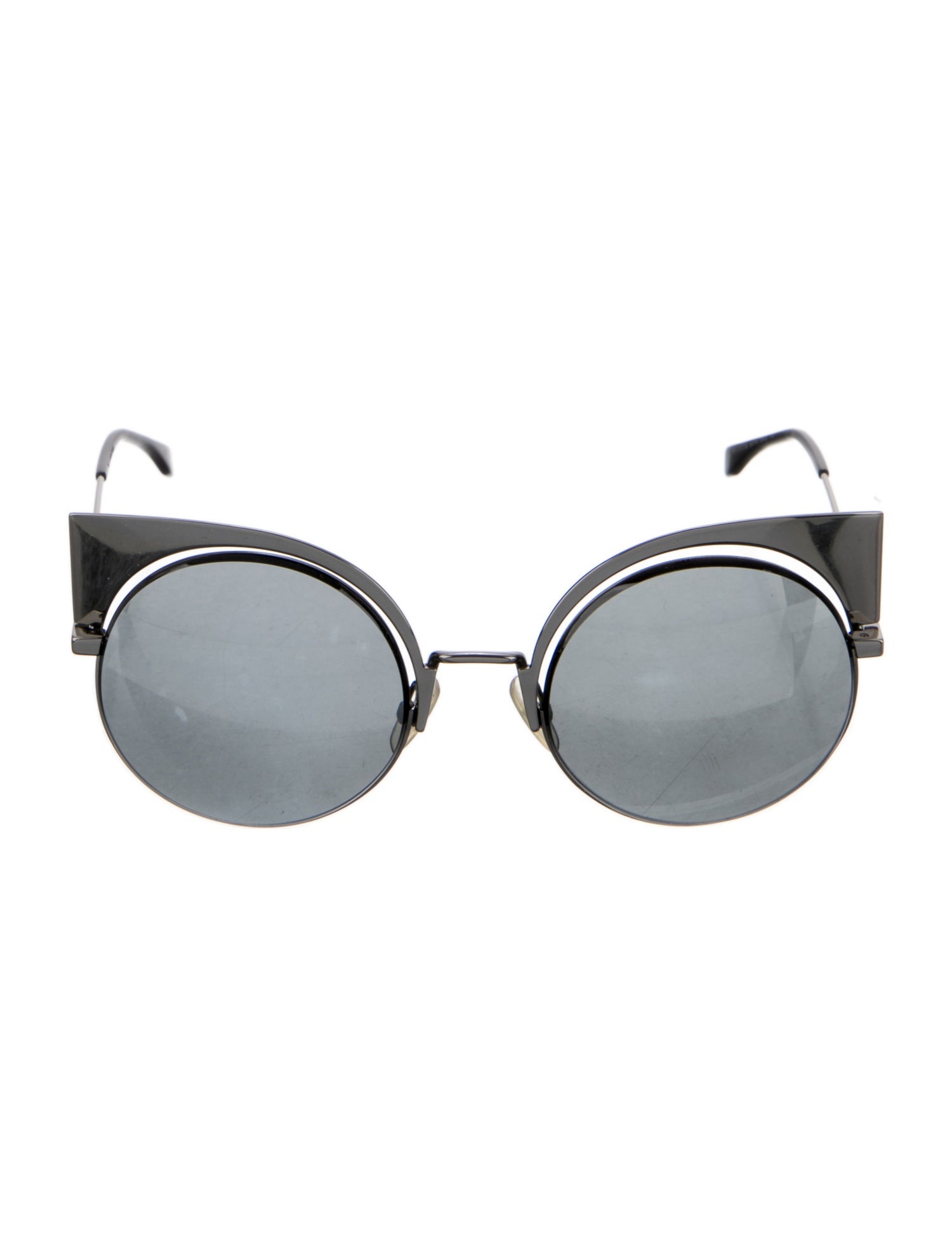 Fendi Zucchino FF Logo Round Sunglasses