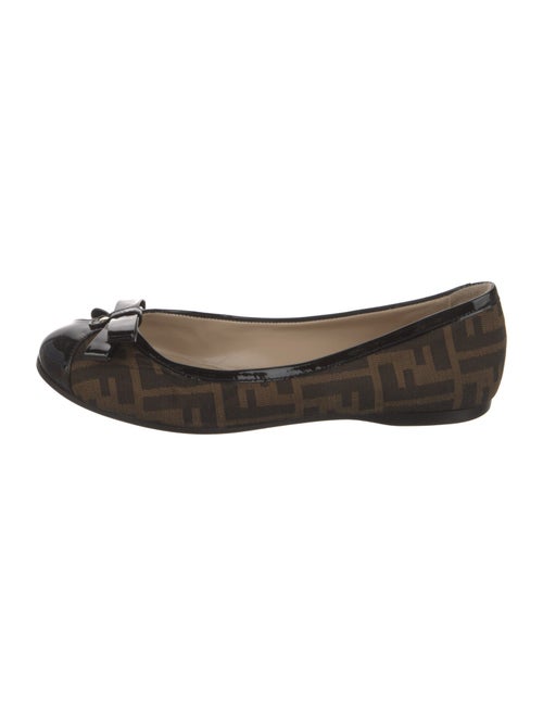 Fendi Zucca FF Logo Canvas Ballet Flats