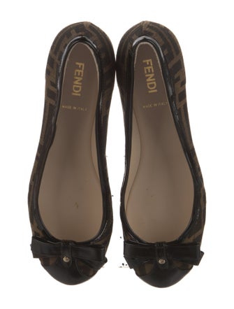 Fendi Zucca FF Logo Canvas Ballet Flats