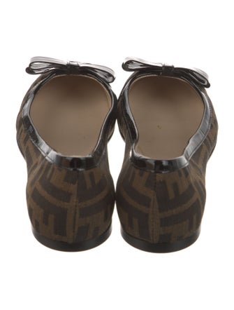 Fendi Zucca FF Logo Canvas Ballet Flats