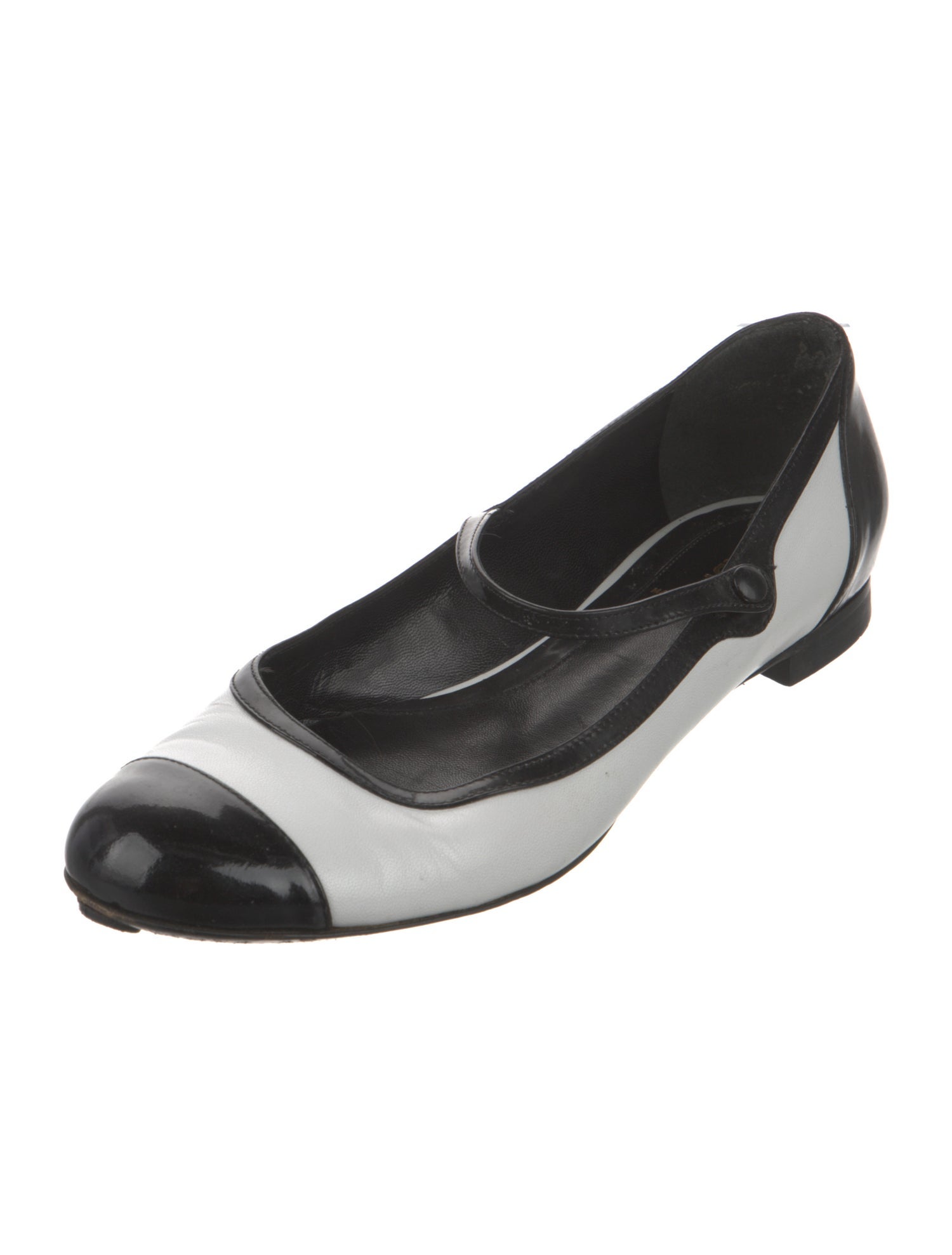 Fendi Leather Colorblock Pattern Mary Jane Flats