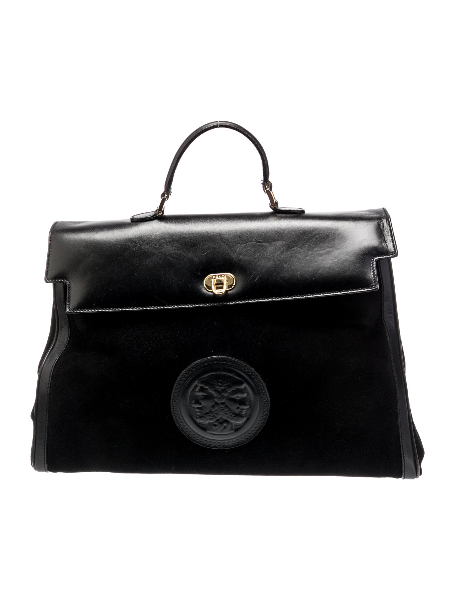 Fendi Suede Top Handle Bag Vintage