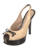 Fendi Zucca FF Logo Straw Slingback Pumps