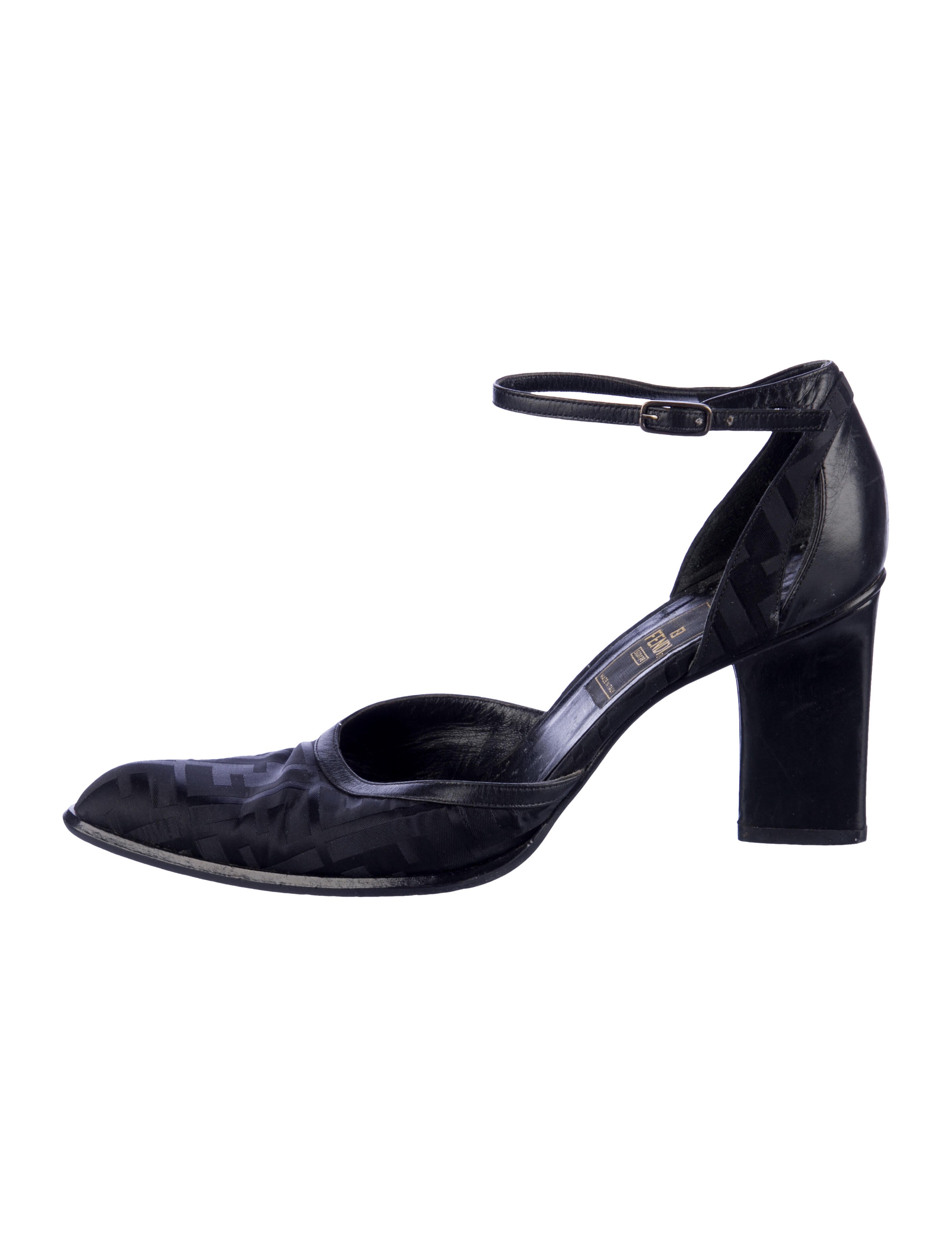 Fendi Zucca FF Logo Nylon D'Orsay Pumps
