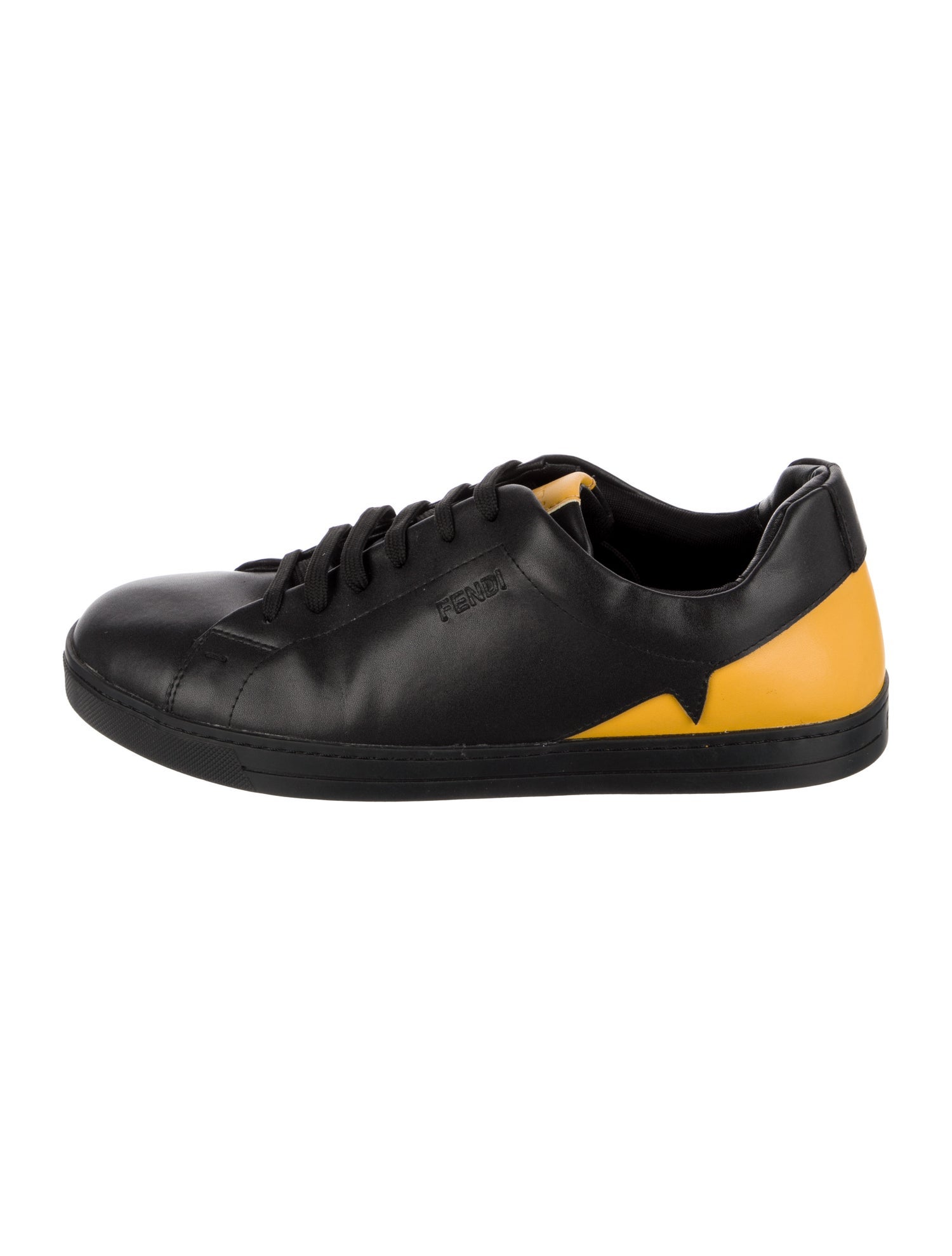 Fendi Monsters Motif Leather Sneakers