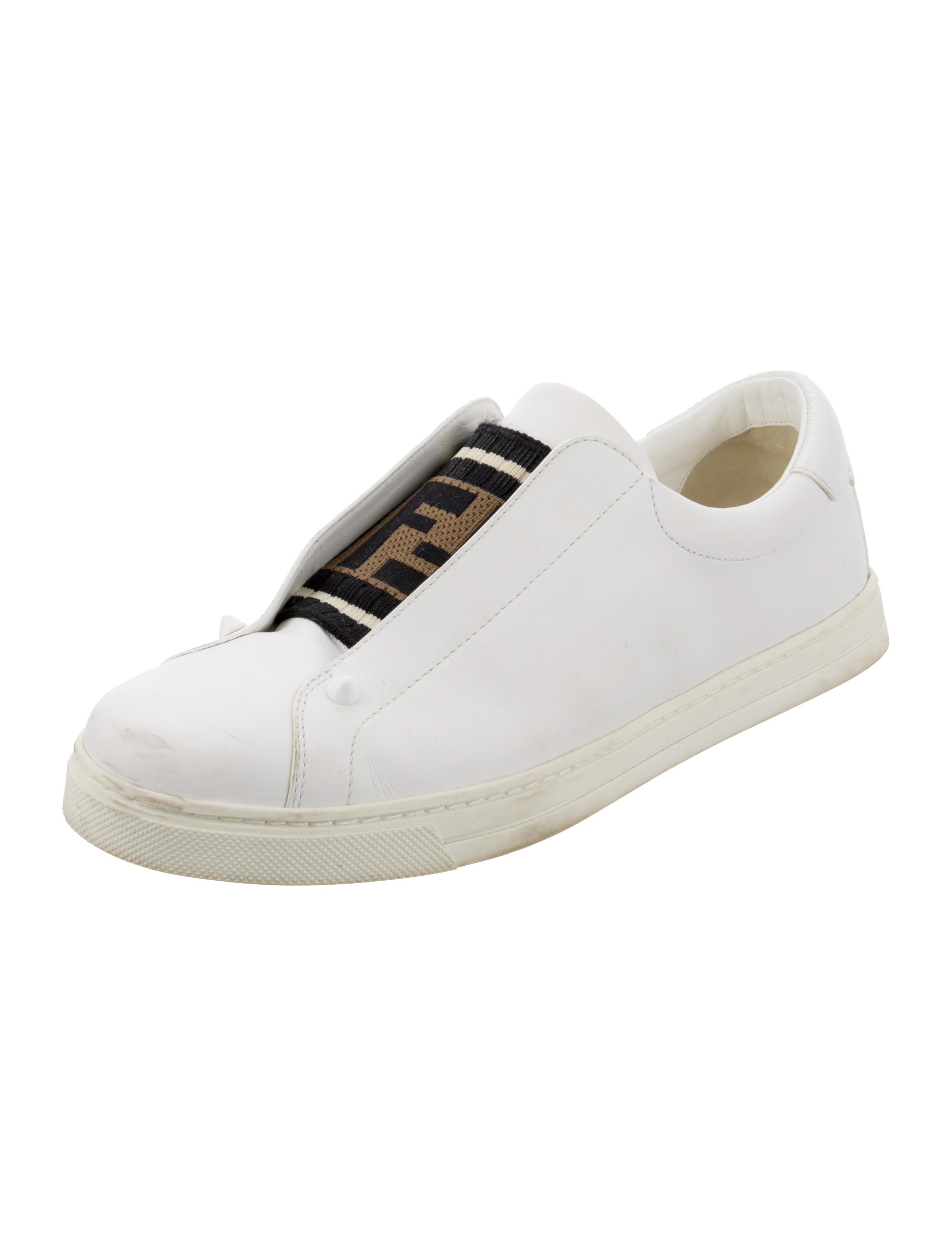 Fendi Zucca FF Logo Leather Sneakers