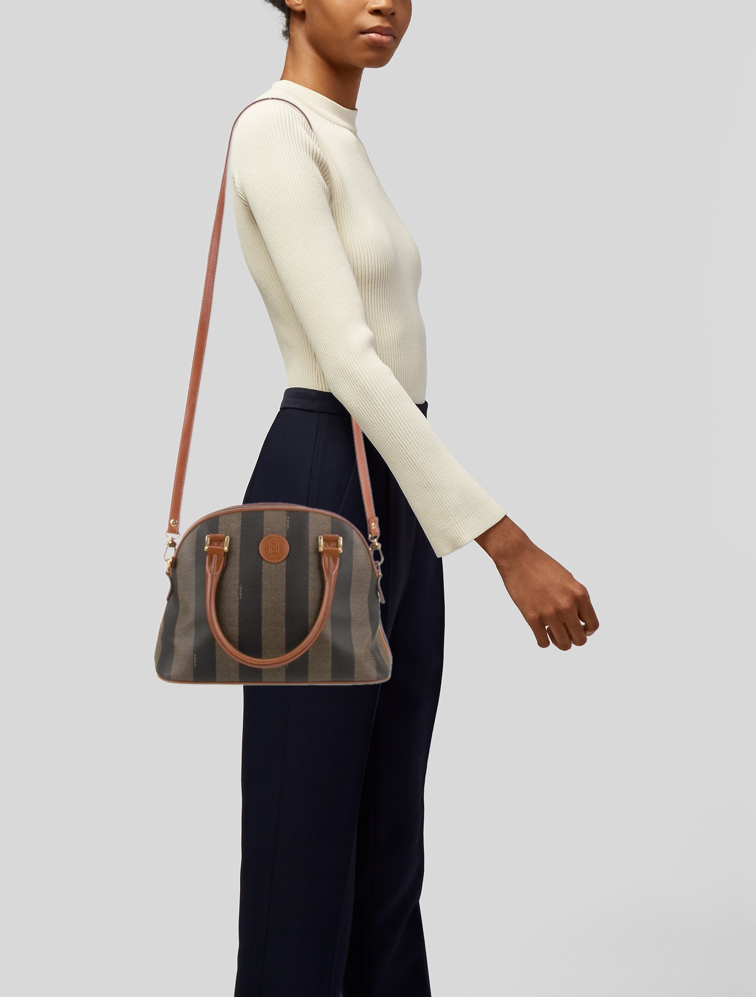 Fendi PVC Pecan Alma Bag