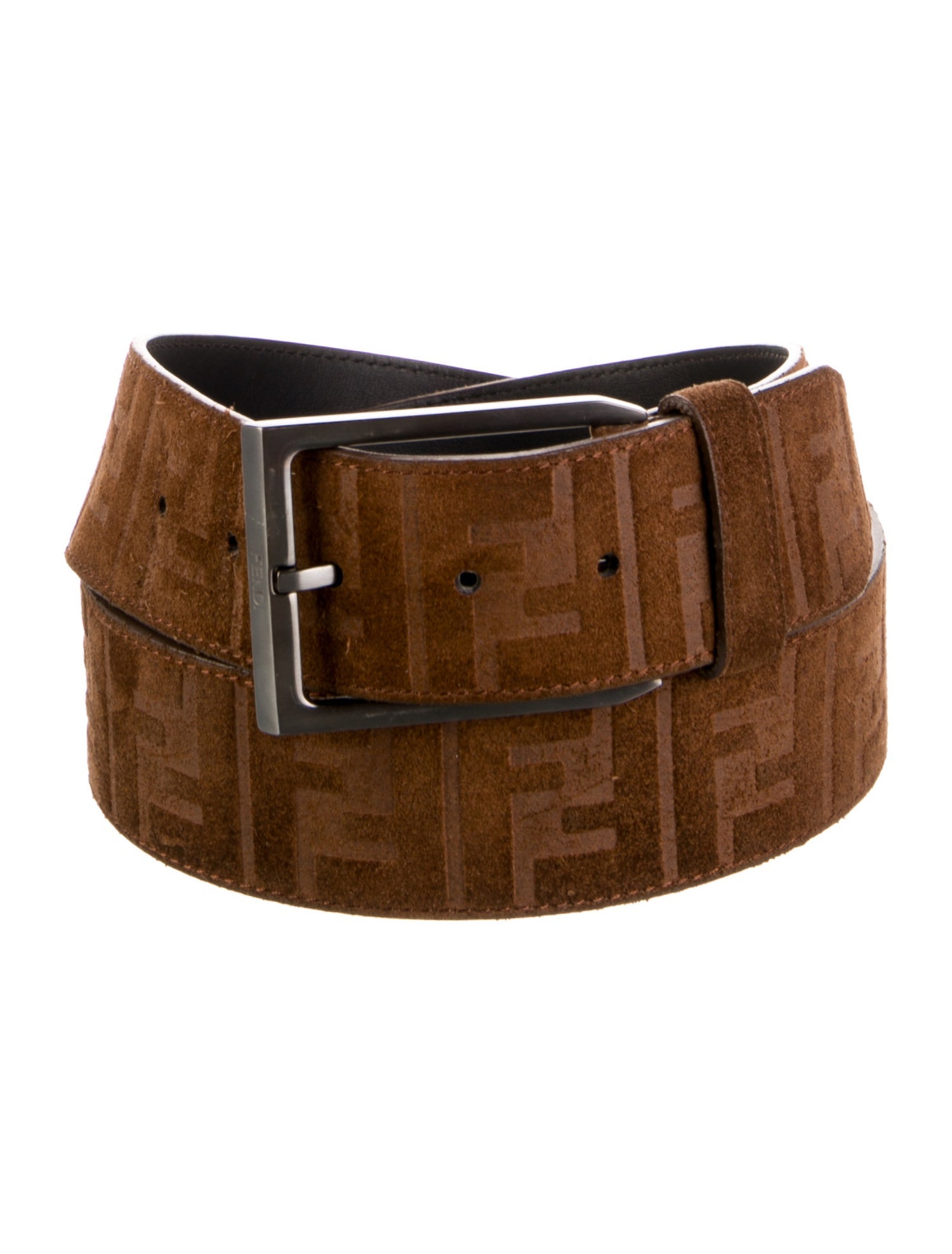 Fendi Zucca FF Logo Suede Belt