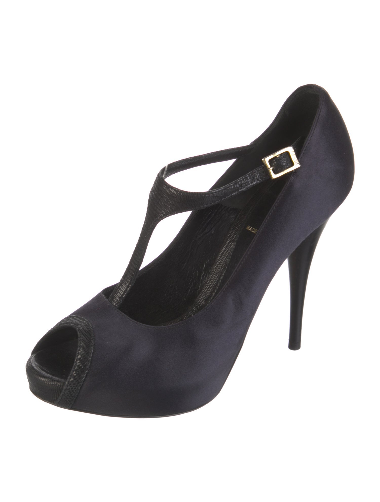 Fendi Satin T-Strap Sandals